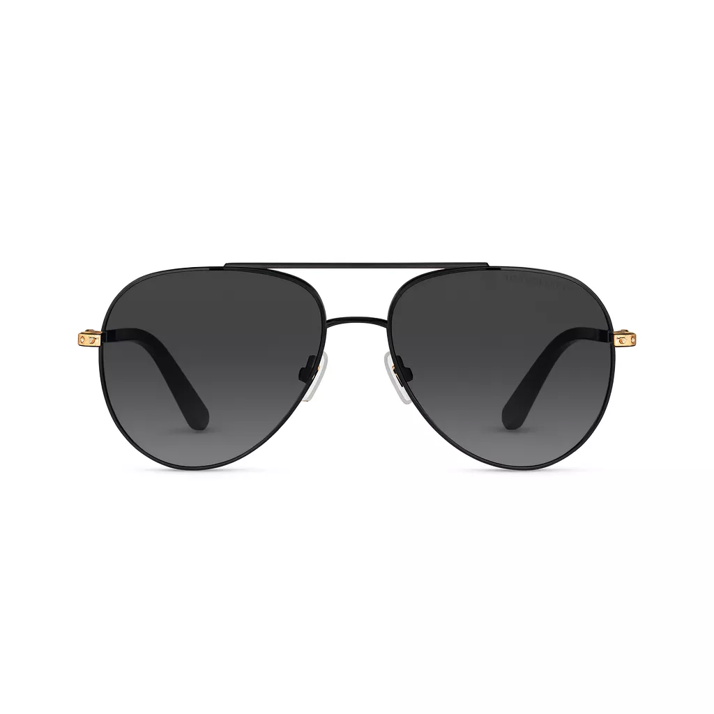 عینک آفتابی Louis Vuitton Z0768 با لنز دودی و فریم فلزی مناسب استایل رسمی