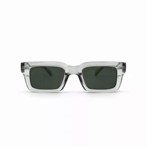 عینک آفتابی ریبن با فریم شفاف کریستالی و لنز سبز یشمی مدرن