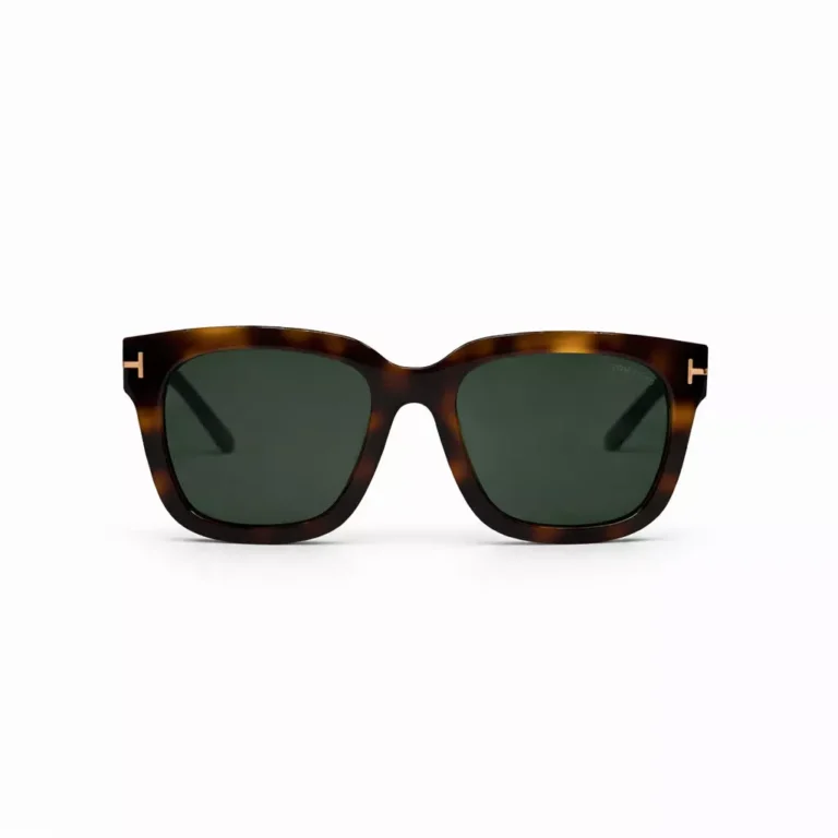 عینک آفتابی با فریم طرحدار مشکی نارنجی و لنز سبز تیره