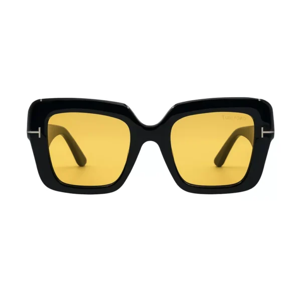 عینک آفتابی Tom Ford FT1157 فریم مربعی مشکی با لنز زرد UV400