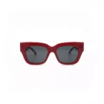 عینک آفتابی فریم پهن قرمز با لنز دودی مدل گربه‌ای
