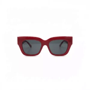 عینک آفتابی فریم پهن قرمز با لنز دودی مدل گربه‌ای