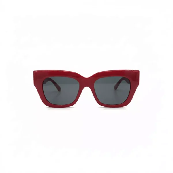 عینک آفتابی فریم پهن قرمز با لنز دودی مدل گربه‌ای